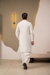 White Embroidered Kameez Shalwar C-10218