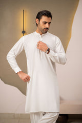 White Embroidered Kameez Shalwar C-10218