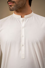 White Embroidered Kameez Shalwar C-10218