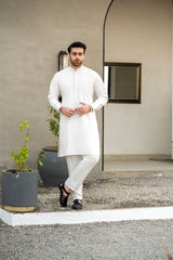 White Embroidered Kurta Trouser C-10210