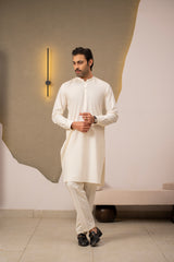 White Embroidered Kurta Trouser C-010219