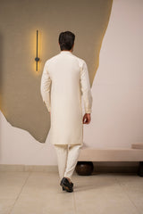 White Embroidered Kurta Trouser C-010219