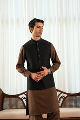 Jet Black Suiting Waistcoat W-2022