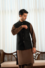 Jet Black Suiting Waistcoat W-2022