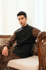 Jet Black Suiting Waistcoat W-2022