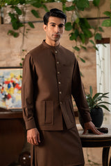 Chocolate Brown Suiting Waistcoat WS-2027