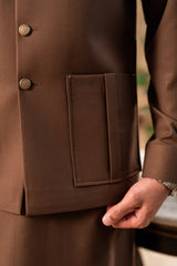 Chocolate Brown Suiting Waistcoat WS-2027