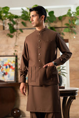 Chocolate Brown Suiting Waistcoat WS-2027