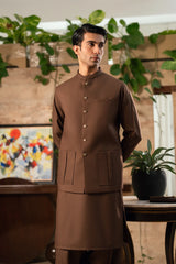 Chocolate Brown Suiting Waistcoat WS-2027