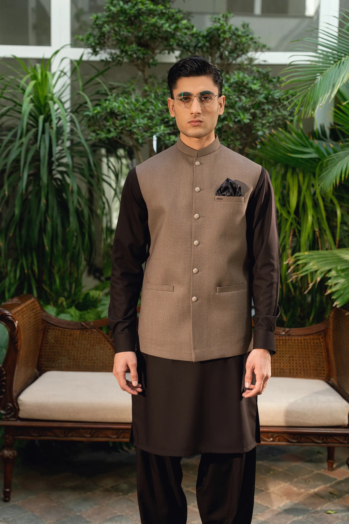 Jute Brown Suiting Waistcoat WS-20012