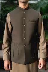 Wood Brown Waistcoat Suit WS-20011