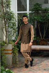 Wood Brown Waistcoat Suit WS-20011