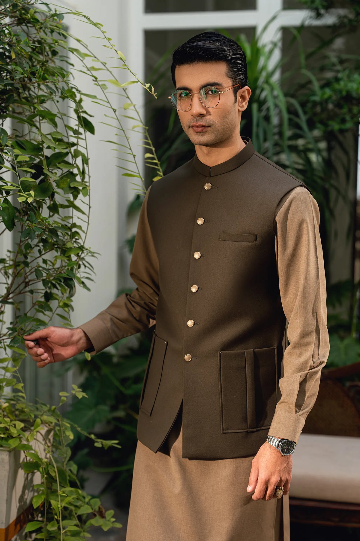 Wood Brown Waistcoat Suit WS-20011